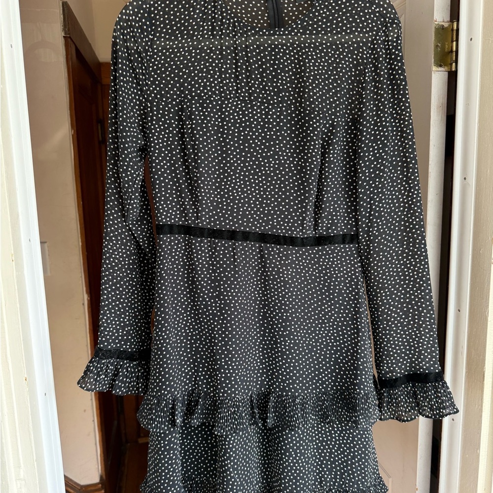Elegant Black and White Polka Dot Dress